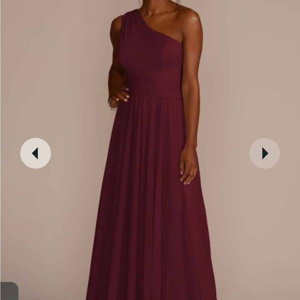 David’s Bridal Bridesmaid Wine Dress 0